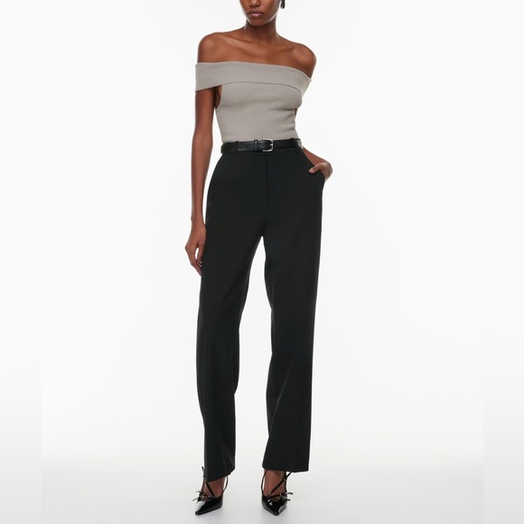 Aritzia Babaton  NWOT Sculpt Knit Off-Shoulder Ashen grey size small - Picture 3 of 14